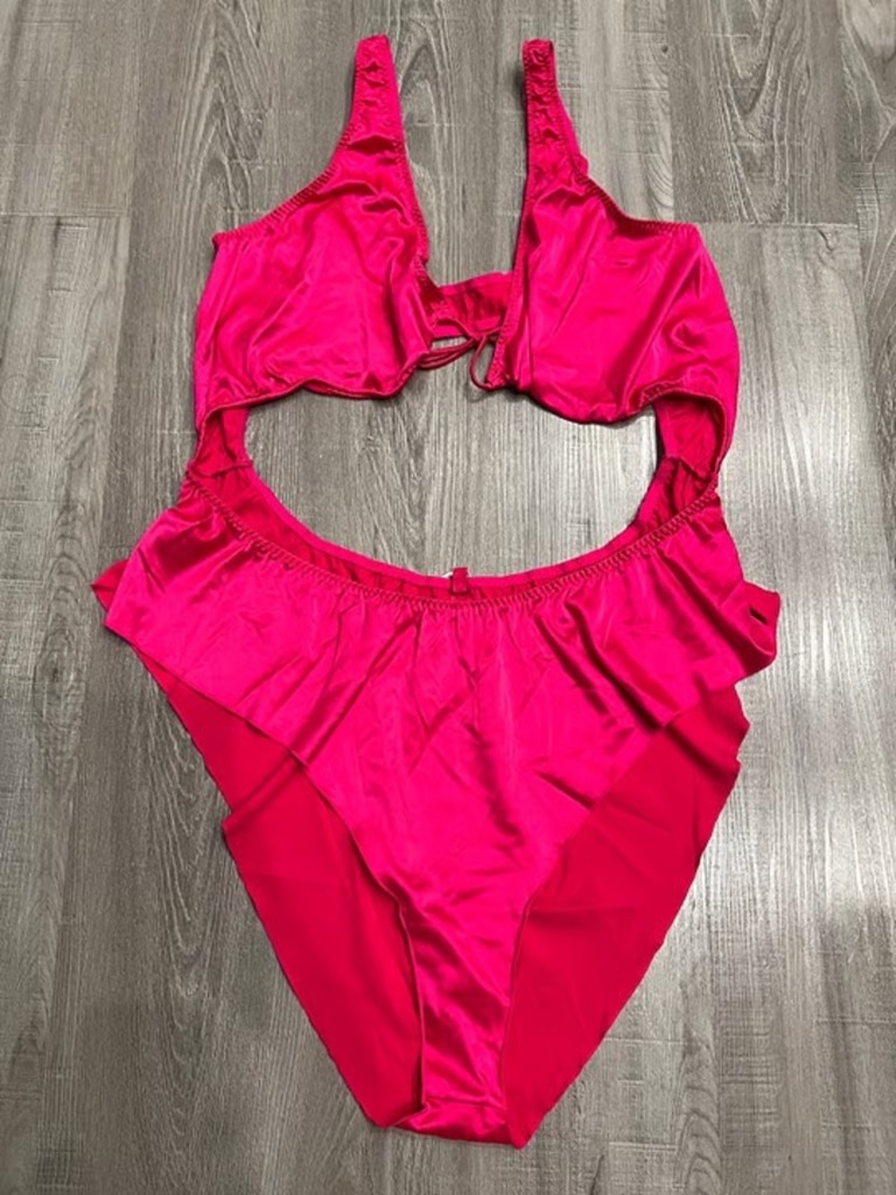 NWT Skims Woven Shine Tie Front Teddy Bodysuit - Size 2XL